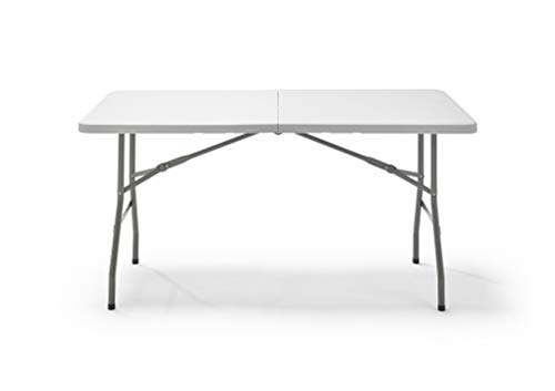 KitGarden Folding 152 - Mesa Plegable, color Blanco, 152x70x74 cm