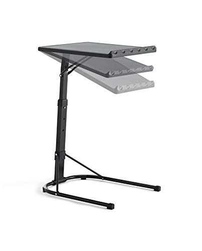 Kithome Multitable - Mesa Auxiliar Plegable con Altura Ajustable, Negro, 43x43x63/68/73cm