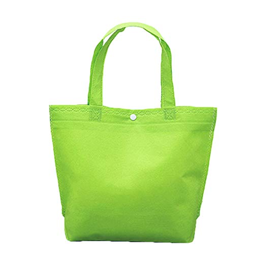 KKSB Bolsa de Compras de botón Plegable Reutilizable de Calidad catalogada Bolsa de Tela Duradera no Tejida Bolsa de Almacenamiento Bolsa Verde S Verde Claro