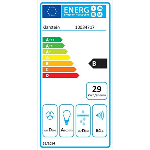 Klarstein Alessia - Campana extractora de pared, Extractor de humos, Tipo B, 350 m³/h, Push Control, Iluminación LED, Extracción y ventilación, Sin campana, Combinación de acero y vidrio, 90cm, Negro