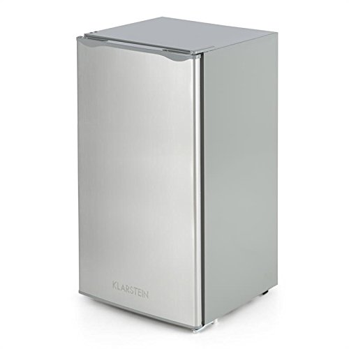 Klarstein Alleinversorger Nevera congelador - Clase A+, Control de Temperatura 5 Niveles, Bisagra Puerta Intercambiable, Nevera: 90 L, Congelador: 7 L, Puerta de Acero Inoxidable, Plata