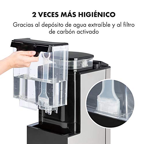 KLARSTEIN Aromatica X Máquina de café con molinillo conico- 3 Niveles de molido, Temporizador Regulable, Pantalla LED, Conserva el Calor, hasta 12 Tazas, Acero Inoxidable, Jarra de Cristal, Plateado