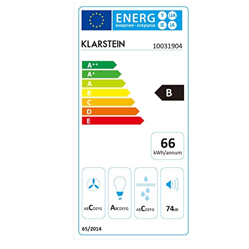 Klarstein Aurica 60 - Campana de extracción, Extractor con 3 potencias, Succión de hasta 620m³/h, Absorción de aire, Circulación, 60cm de ancho, Acero inoxidable, Filtro de aluminio, Negro