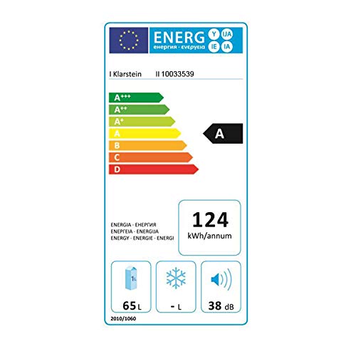 Klarstein Beerbauch Minibar - Nevera, Nevera para habitación, 65 l, Eficiencia energética de clase A, Termoeléctrico, Silencioso, Regulación de temperatura en 5 niveles, 12 alturas, Plateado