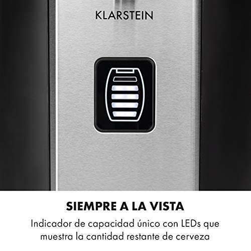 Klarstein Beerkules Dispensador de cerveza, barriles de 5 l, CO2, incl. 3 cartuchos, refrigeración de 2-12 °C, enfriamiento en sólo 4 h, 120 W, carcasa: plástico y acero inoxidable, negro