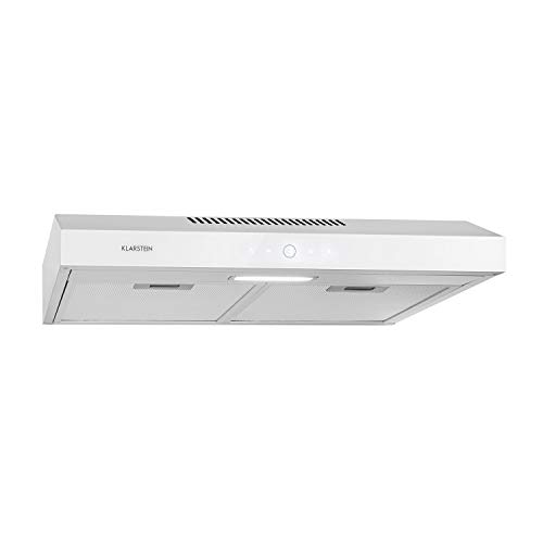 Klarstein Contempo Neo – extractor de humos bajo mueble, campana extractora, extracción, ventilación, 60 cm, 175 m³/h, SenseControl: control táctil integrado, acero inoxidable cepillado/blanco