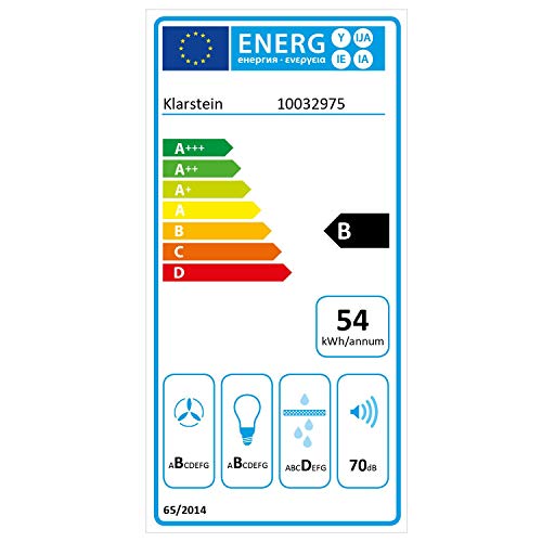 Klarstein Down Under - Campana extractora, Extractor de humos, 60 cm, Absorción de 590 m³/h, 190 W de potencia en 3 niveles, LED, Acero inoxidable, 61 dB, Material de montaje, Plateado