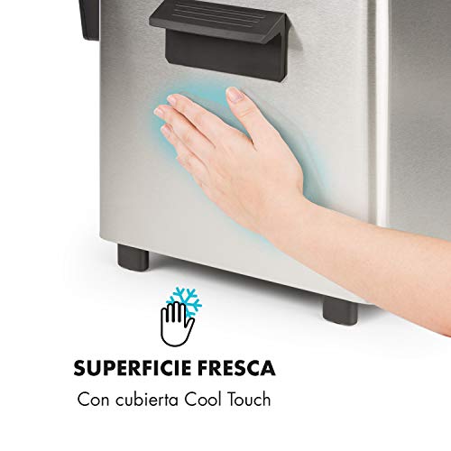 Klarstein Family Fry freidora - 3000 W, Cesta de freír XXL, Termostato regulable, Tecnología Oil Drain, Aislante térmico, Carcasa aislada para evitar quemaduras, Acero inoxidables, Plateado