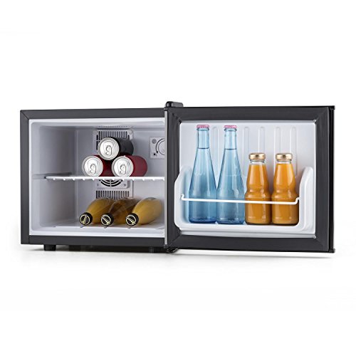 Klarstein Geheimversteck - Minibar, Mini nevera, Nevera para bebidas, Clase A+, 17 Litros, 38,5 x 33,5 x 41,5 cm, Silenciosa, Regulador de temperatura continuo, Ahorro de espacio, Plateado