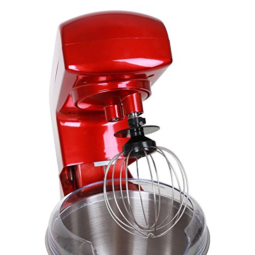 Klarstein Gracia Rossa - Robot amasador, Ayudante de cocina, Amasa, tritura, bate, remueve y mezcla, Batido planetario, 1,3 PS, 1000 W, 5 L, 10 etapas, Recipiente acero inoxidable, Rojo