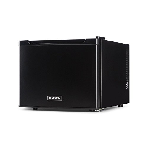 Klarstein Manhattan Nevera mini - Minibar 2 zonas, Temperatura 3 niveles, Aislante ciclopentano, Iluminación interior, 35L, 45x39x52,5cm, 30dB, 11kg, Patas goma ajustables, Clase A, Negro