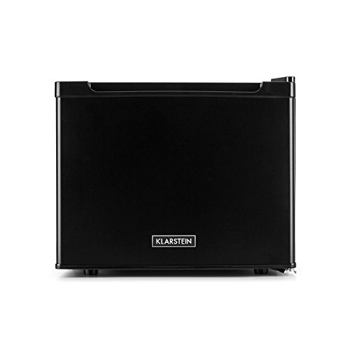 Klarstein Manhattan Nevera mini - Minibar 2 zonas, Temperatura 3 niveles, Aislante ciclopentano, Iluminación interior, 35L, 45x39x52,5cm, 30dB, 11kg, Patas goma ajustables, Clase A, Negro