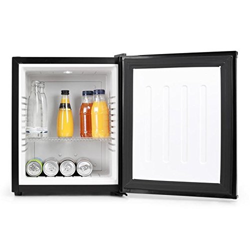 Klarstein MKS-10 - Minibar, Mini nevera, Nevera para bebidas, Clase A, 19 Litros, Bajo consumo, Muy silenciosa, 0 dB, aprox. 38 x 47 x 38 cm (An x Al x Pr), Exterior negro mate, Negro