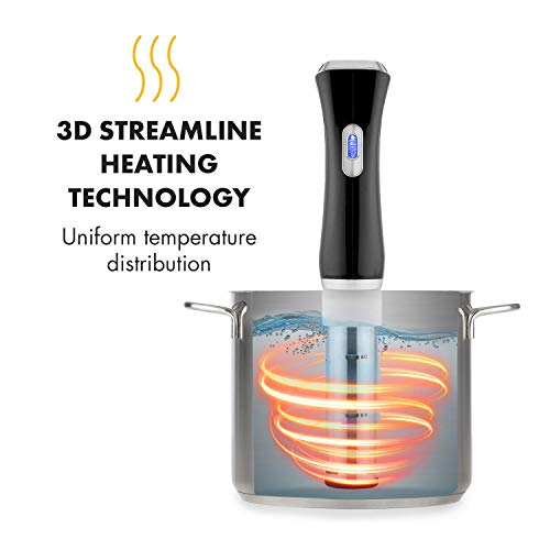 Klarstein Quickstick - cocción Sous-Vide, Cocinero al vacío, termostato, Bomba de circulación, 1300 W, hasta 20 l, Temporizador, fácil de Usar, Pantalla táctil LCD, Acero Inoxidable, Negro