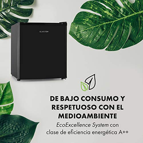 Klarstein Scooby mininevera - sistema EcoExcellence, eficiencia energética de clase A++, 40 litros de capacidad, temperatura regulable, baldas extraíbles, botellas de hasta 2 l, 41 dB, negro