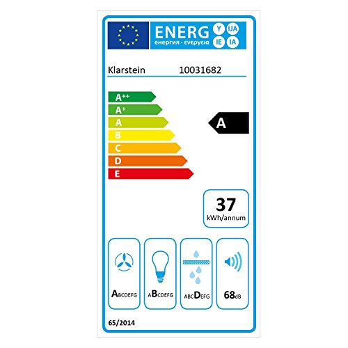 Klarstein Vinea Campana extractora de bajo mueble - Vidrio de seguridad, 60 cm ancho, Extraíble, 610 m³/h máx. extracción humo, iluminación, Filtro de grasa, Clase Energética A, Plata