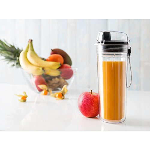 KLARSTEIN Vitwist Batidora - Batidora de Vaso, Smoothies, Mezcladora, Licuadora, Apto lavavajillas, Tapa, Sin BPA, 23.000 RPM, 250 W, 0,45 L, Rojo