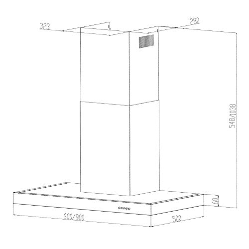 Klarstein Zarah - Campana extractora, Extractor, Extractor de pared, Aspiración/Ventilación, 3 Niveles, Potencia 620 m³/h, Acero inoxidable, Luz halógena, Montaje en pared, 60 cm, Plateado