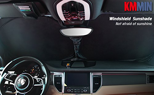 KMMIN Parasol Coche Delantero, Parasol Coche Parabrisas Protector Plegable con Gran Pantalla Anti UV Rayos Mejor Contral de Calor Multiuso Apto a la Mayoría de Coches y Suvs(160x89CM)