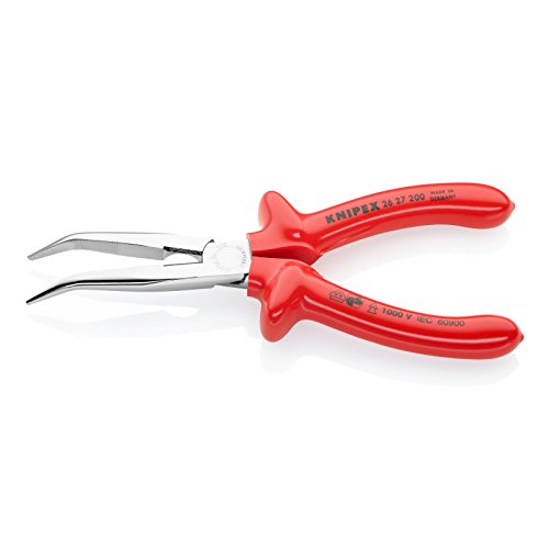 KNIPEX 26 27 200 Alicate de montaje (alicate de boca cigüeña) cromado aislados por inmersión en plástico reforzado, según norma VDE 200 mm