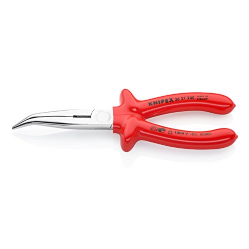 KNIPEX 26 27 200 Alicate de montaje (alicate de boca cigüeña) cromado aislados por inmersión en plástico reforzado, según norma VDE 200 mm