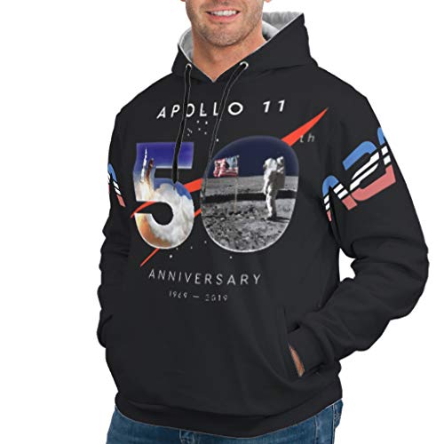 Knowikonwn Apollo 11 - Sudadera para hombre, diseño con texto en inglés "50 Aniversario", color blanco