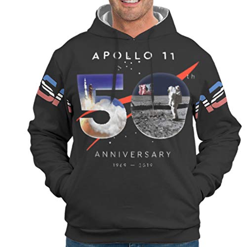 Knowikonwn Apollo 11 - Sudadera para hombre, diseño con texto en inglés "50 Aniversario", color blanco