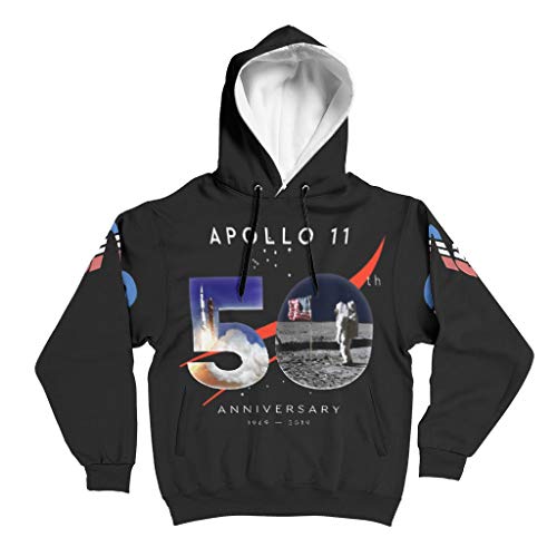 Knowikonwn Apollo 11 - Sudadera para hombre, diseño con texto en inglés "50 Aniversario", color blanco