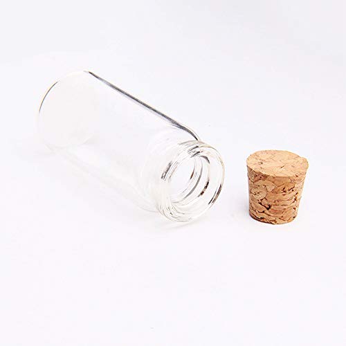 knowing 10pcs 22 mm x 50 mm Vacías Muestras Botella de Cristal,10ml Mini tarros de Cristal Botellas frascos con Tapones de Corcho,para Bodas, joyería, Regalos para Invitados (Transparente)