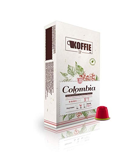 Koffie Cup-Colombia Cápsulas compostables de café compatibles con máquinas Nespresso, Colombia - 40 cápsulas (4x10cáps)