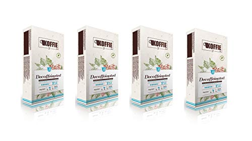 Koffie Cup-Decaffeinated Cápsulas compostables de café compatibles con máquinas Nespresso, Decaffeinated - 40 cápsulas (4x10cáps)