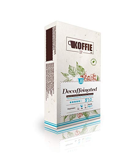 Koffie Cup-Decaffeinated Cápsulas compostables de café compatibles con máquinas Nespresso, Decaffeinated - 40 cápsulas (4x10cáps)