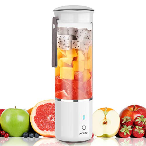 Kollea Mini Batidora Portátil, 500ML Mini Batidora Portátil para Batidos y Smoothies, USB Recargable 4000 mAh Mini Licuadora Portátil con 6 Cuchillas 3D de Acero Inoxidable para Hogar y Llevar