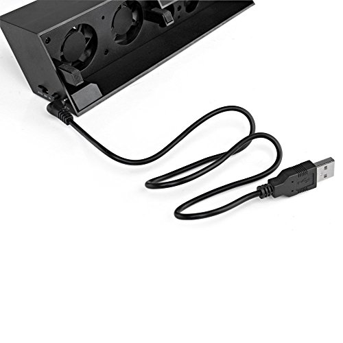 KONKY Ventilador PS4, Cooler PS4 Turbo Ventilador Externo USB con Sensor de Temperatura Automático para Consola de juegos Sony PlayStation 4 [No para PS4 Slim / PS4 Pro]