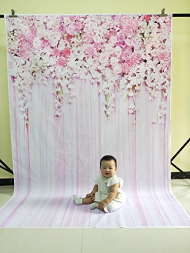 Konpon 150 x 220 cm seda rosa flores fondo fotografía de boda telón de fondo lavable. Estudios de fotografía recién nacidos Drop kp-270