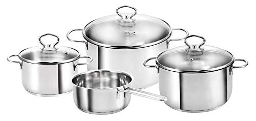 Kopf 122487 Batería de Cocina Merkur, 4 Piezas, Acero Inoxidable