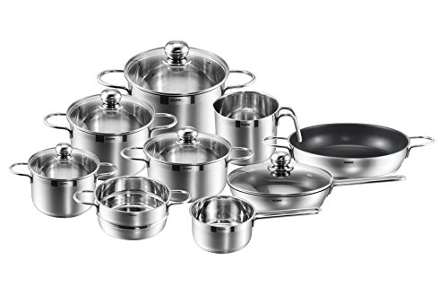 Kopf 122876 Batería de Cocina Josie, 14 Piezas, Acero Inoxidable