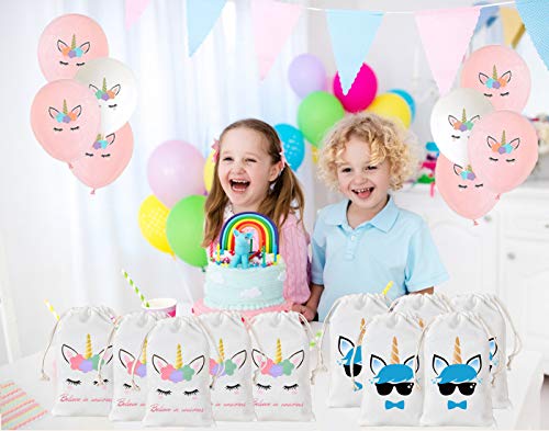 Kreatwow Unicornio para Bolsos de Fiesta para niños, niñas, artículos de Fiesta de cumpleaños, Paquete de 12