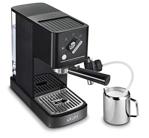 Krups Calvi Latte XP345810 cafetera espresso con accesorio para capucchino,15 bares de presión, sistema de regulación térmica, capacidad de 1 litro, selección manual mayor control del resultado final