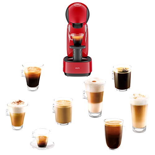 Krups Dolce Gusto Infinissima KP1705 - Cafetera cápsulas Dolce Gusto, 15 bares y 1500 W, con depósito de 1.2 L, monodosis multibebidas frías y calientes, manual, color rojo + 3 Packs Café BONKA