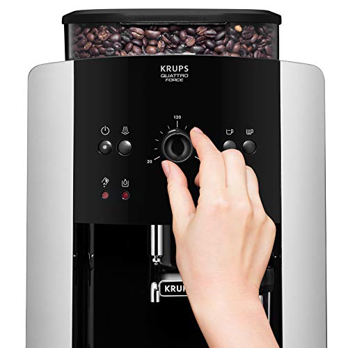 Krups EA8118 Independiente 1.6L Negro - Cafetera (Independiente, 1,6 L, Granos de café, Molinillo integrado, Negro)