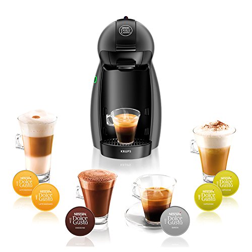 Krups KP100B Cafetera Dolce Gusto cápsulas, monodosis, 15 bares presión, cafés, cappuccino, multibebida, 1500 W, 0.6 litros, antracita