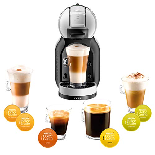 Krups Mini Me KP123B - Cafetera (Independiente, Máquina espresso, 0,8 L, Cápsula de café, 1500 W, Negro, Plata)