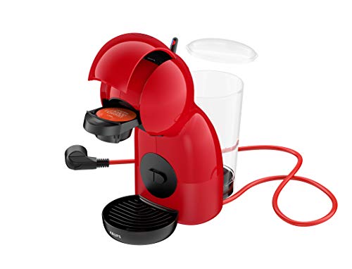 Krups Piccolo XS KP1A05 - Cafetera cápsulas Nestlé Dolce Gusto de 15 bares de presión y 1500 W potencia con depósito de 0.8 L, monodosis multibebidas frías y calientes, manual, compacta, rojo y negro