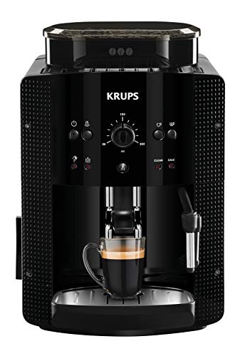 Krups Roma EA81R8 Cafetera súper-automática, 15 bares de presión, molinillo de café cónico de metal, con selección de cantidad e intensidad de café, 1,7 l de depósito, función automática de vapor