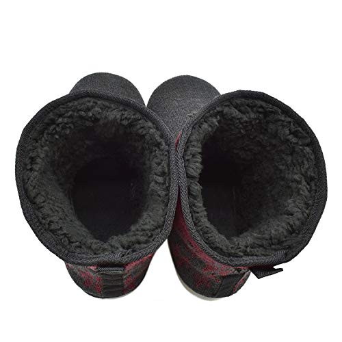 KuaiLu Zapatillas de Estar en Casa Hombre Cálido Invierno Interior Forro de Felpa Pantuflas Cerradas Espuma de Memoria Cómodo Antideslizante Botines