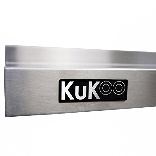 KuKoo - 2 Estantes de Pared 140cm x 30cm de Acero Inoxidable para Cocina Comercial, Café, Bar, Restaurante y Taller