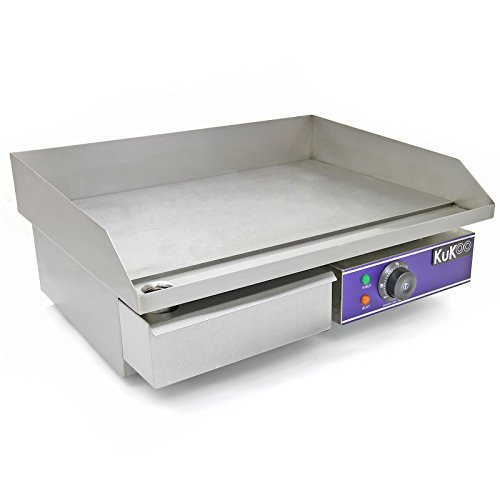 Kukoo - Plancha de Cocina Eléctrica 50cm de Acero Inoxidable Plancha de Grill