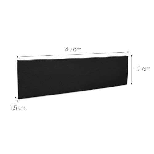 kwmobile Protector de Espuma para Pared de Garaje - Set de 2 Protectores para Puerta de Coche - Parachoques 40 x 12 x 1.5 CM en Negro