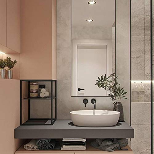 KWODE Grifo Oculta Lavabo, Pared Plana Moderna Grifo de Lavabo, Pared Montado Mural Mezclador del Fregadero Grifería de Sala de Baño de Cobre Caliente y Frío Diseño Latón 2 Agujeros